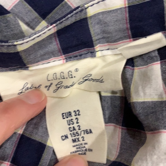 EUC H&M LOGG size 2 plaid top - Picture 7 of 9